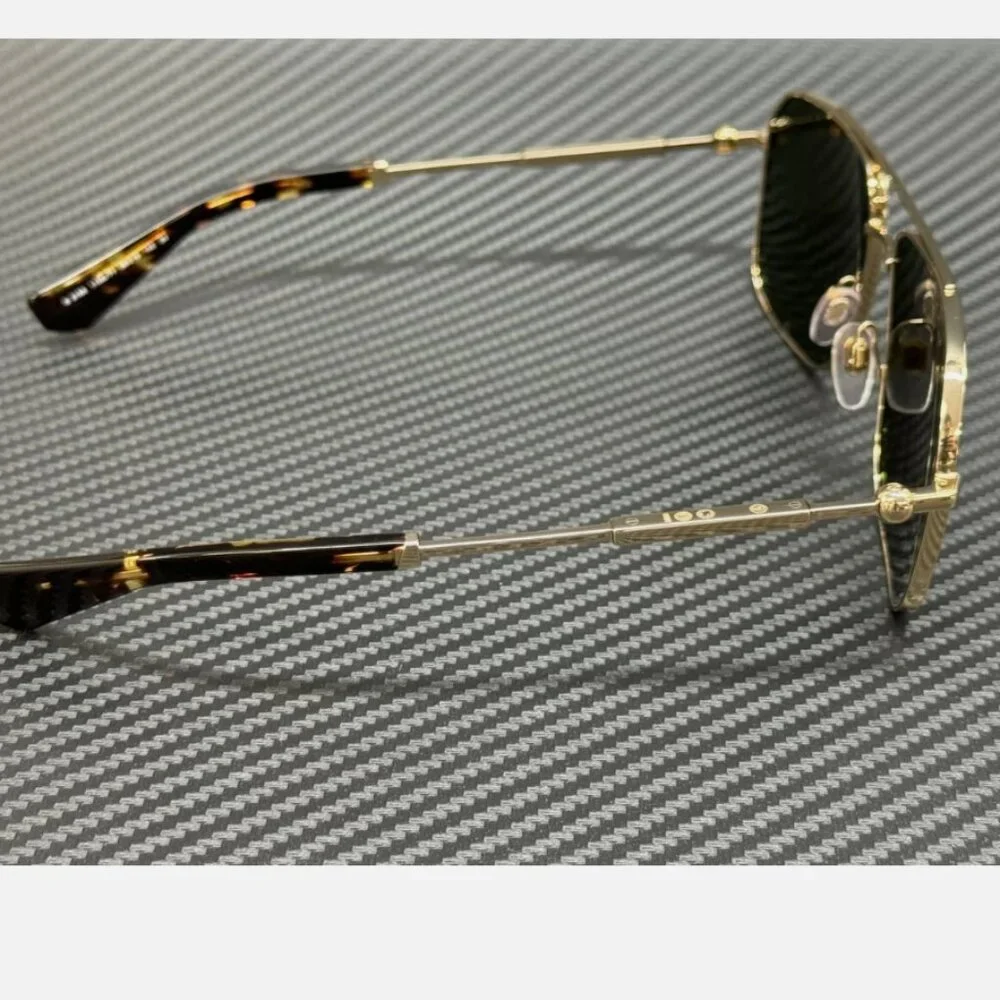 Burberry Men's 59mm Sunglasses Green Light Gold New